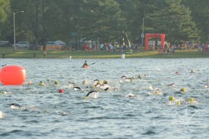 I am posting a picture of the swim start because for the first time more or less ever I think I actually somewhere among this first large group of people Will wonders never cease.